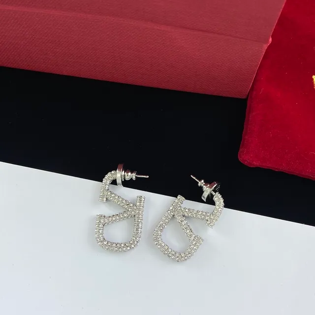 Valentino VLTN Pavé Crystal Logo Stud and Hoop Earrings 3