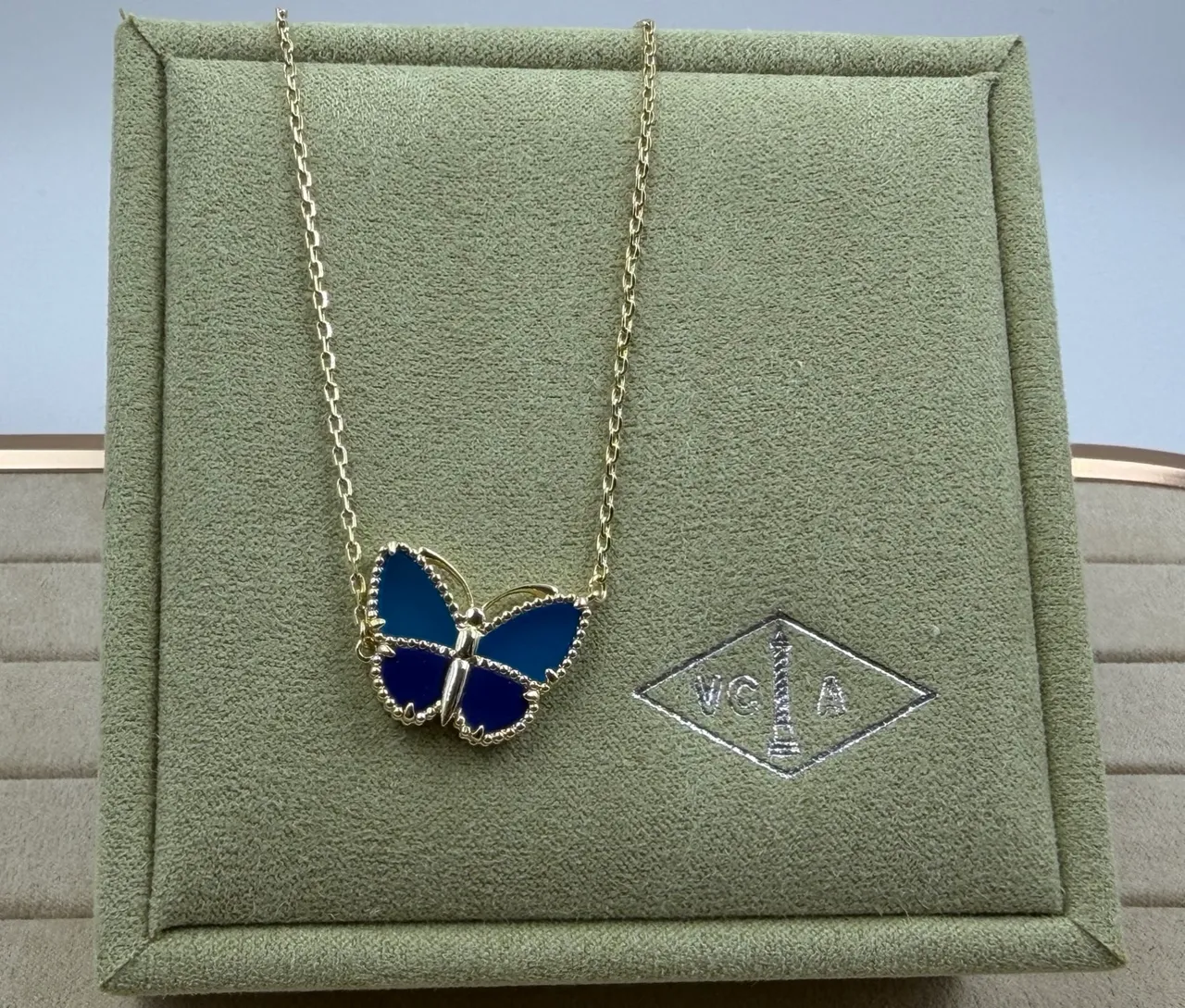 Van Cleef & Arpels Papillon নীল এনামেল প্রজাপতি ব্রেসলেট 5
