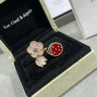 Van Cleef & Arpels Alhambra and Ladybug Motif Gold Rings