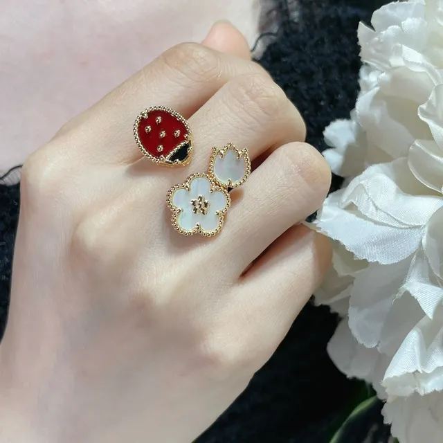 Van Cleef & Arpels Alhambra and Ladybug Motif Gold Rings 8