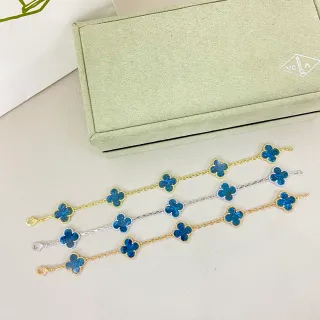 Van Cleef & Arpels Alhambra 蓝珐琅 四叶草 手链