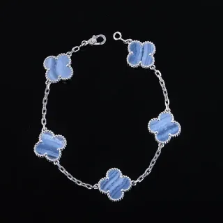 Van Cleef & Arpels Alhambra Five Motif Blue Stone Bracelet