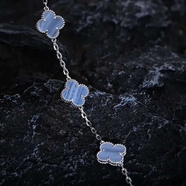 Van Cleef & Arpels Alhambra Five Motif Blue Stone Bracelet 2