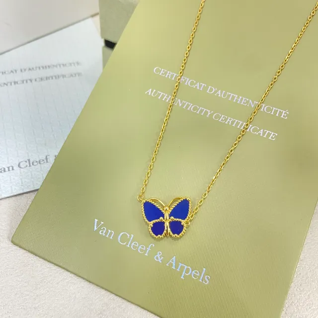 Van Cleef & Arpels Papillon নীল এনামেল বাটারফ্লাই নেকলেস 6