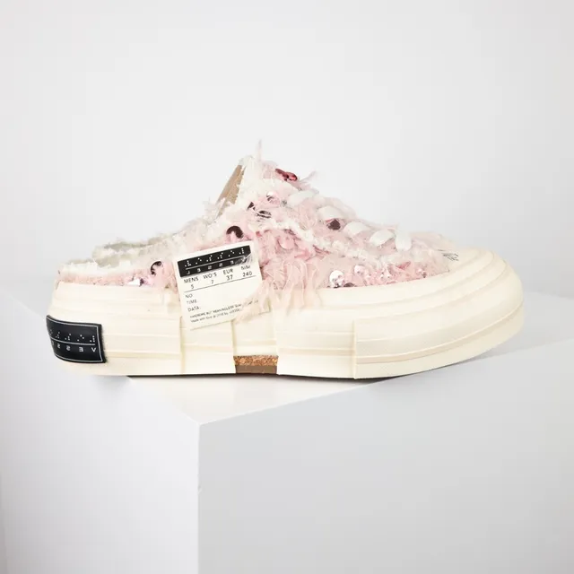 VEJA Loafer Pink Beige Textured Yarn Upper Chunky Layered Platform Sole Loafer 3