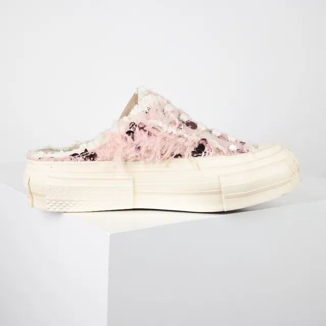 VEJA Loafer Pink Beige Textured Yarn Upper Chunky Layered Platform Sole Loafer 7