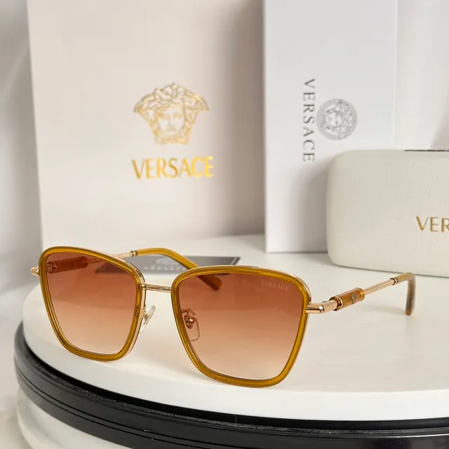 Versace Chain Reaction نظارات بصرية سوداء وذهبية 4