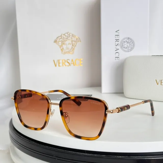 Versace Chain Reaction نظارات بصرية سوداء وذهبية 8