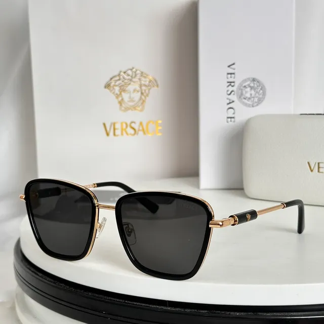 Versace Chain Reaction نظارات بصرية سوداء وذهبية 9