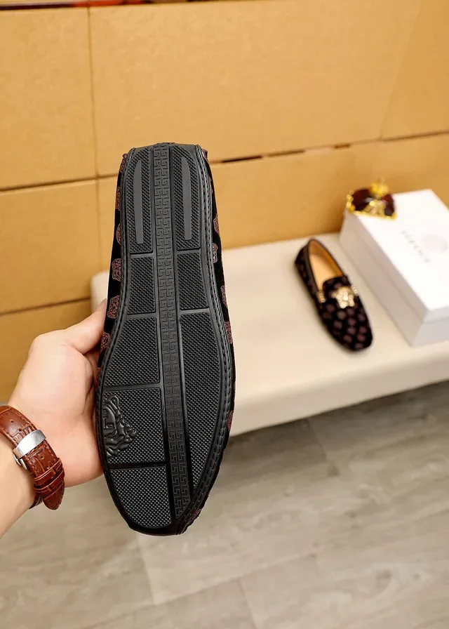 Versace Greca Odissea Black Velvet Medusa Loafers 2