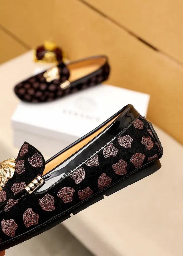 Versace Greca Odissea Black Velvet Medusa Loafers 3
