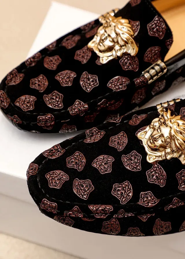 Versace Greca Odissea Black Velvet Medusa Loafers 5