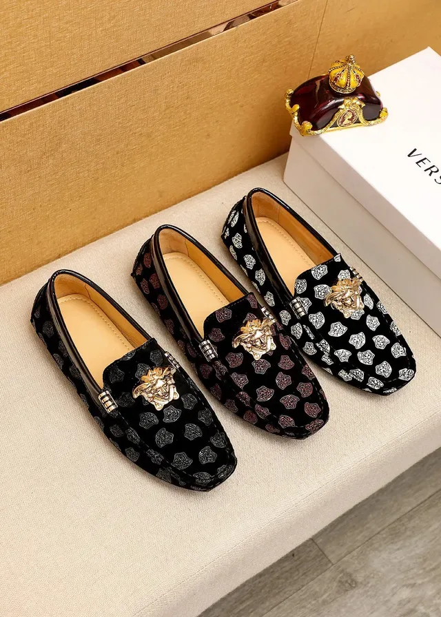 Versace Greca Odissea Black Velvet Medusa Loafers 7