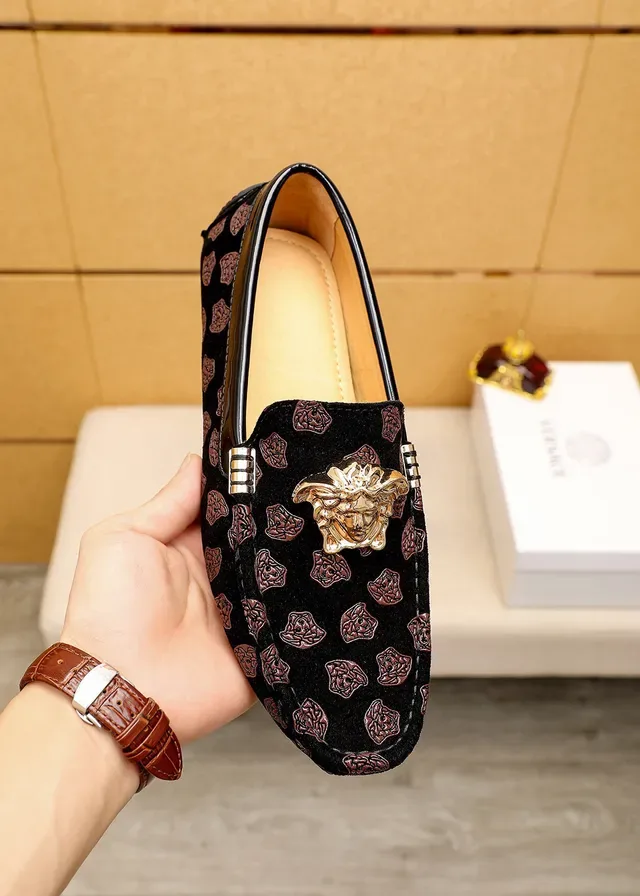 Versace Greca Odissea Black Velvet Medusa Loafers 8