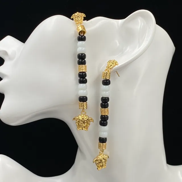 Versace Medusa কালো সোনার মণি রসি জাদুর লটকন হার 2