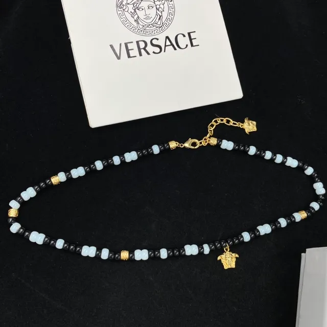 Versace Medusa কালো সোনার মণি রসি জাদুর লটকন হার 4