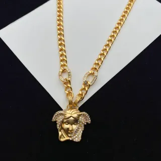 Versace Medusa ক্রিস্টাল পেভে গোল্ড টোন হার