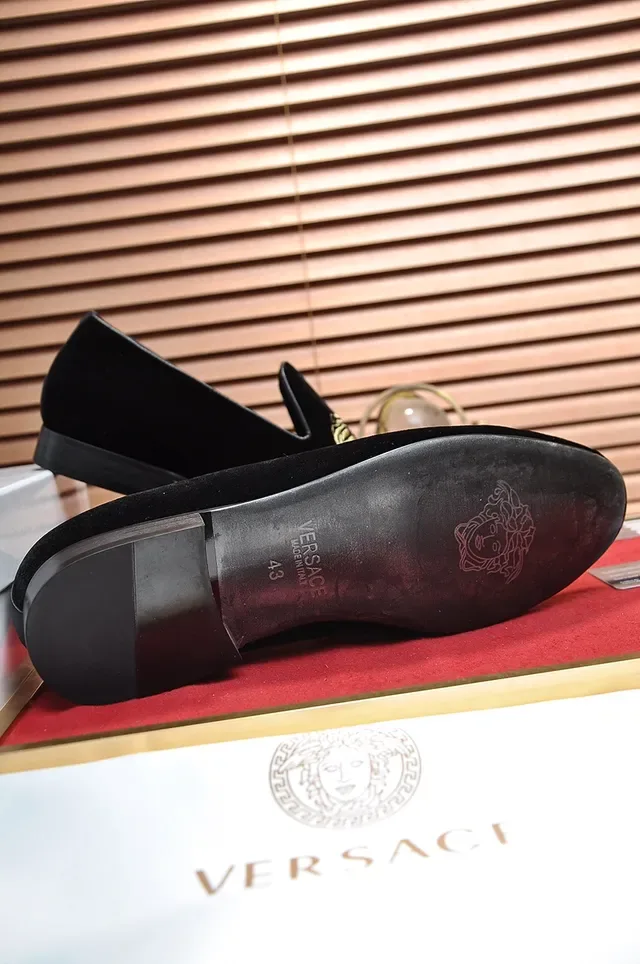 Versace Medusa Embroidered Velvet Loafers 3