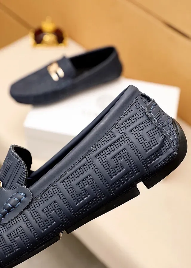 Versace Odissea Black Gold Embossed Greca Pattern Medusa Head Metal Buckle Loafer 12