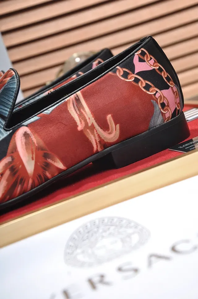 Versace Odissea Printed Baroque Floral Chain Loafers 2