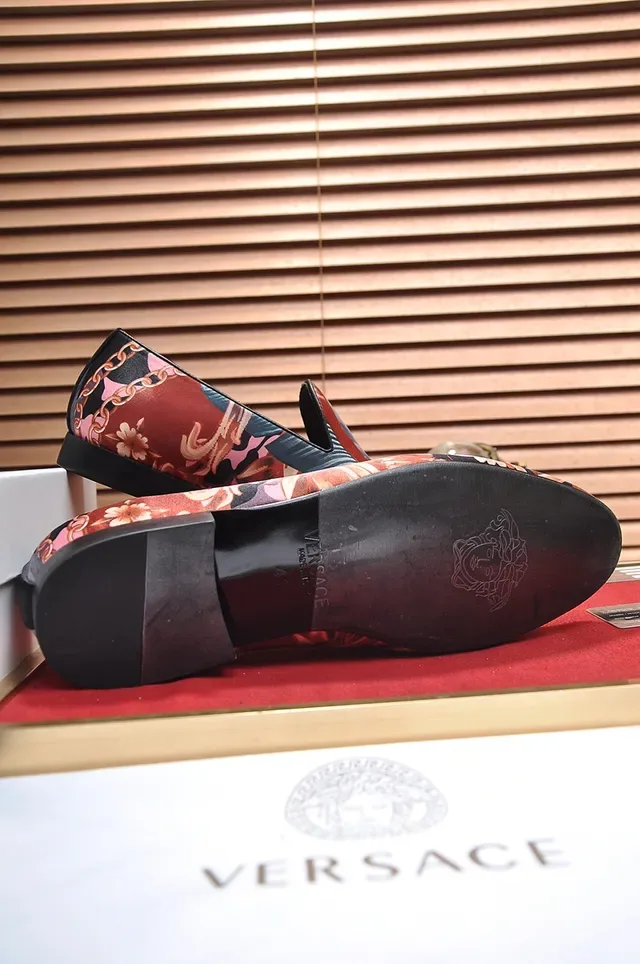 Versace Odissea Printed Baroque Floral Chain Loafers 3