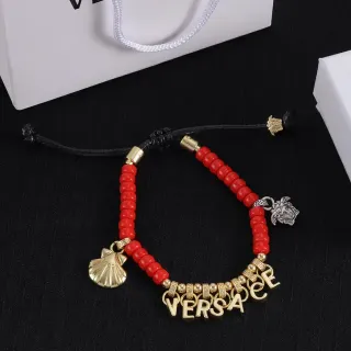 Versace Odissea 红色金色 串珠 可调节 绳带手链