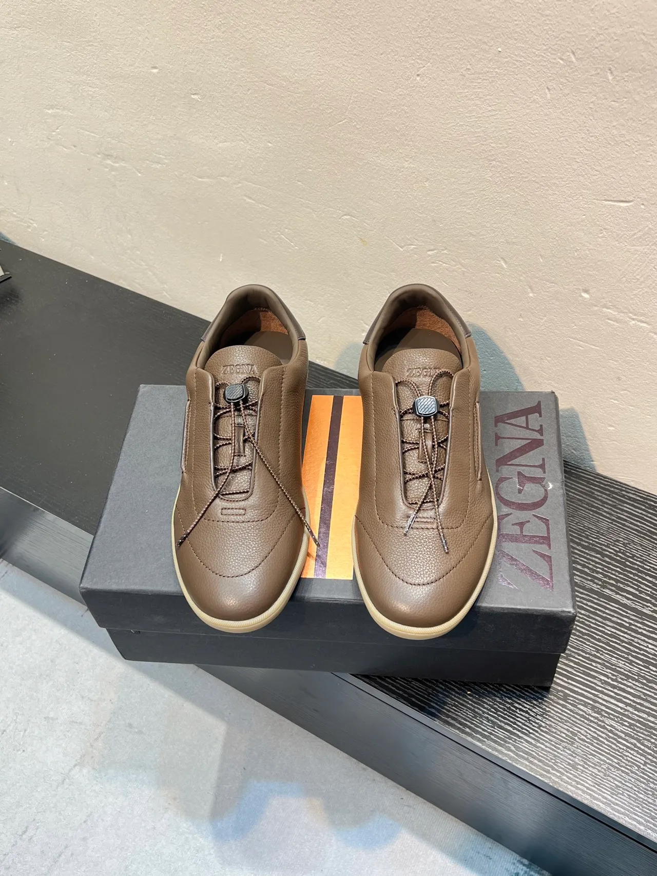 Zegna বাদামী চামড়া Toggle-Closure লোফার 2