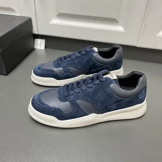 Zegna नीवी मोच और चमड़ा पैनल लाइफस्टाइल स्नीकर