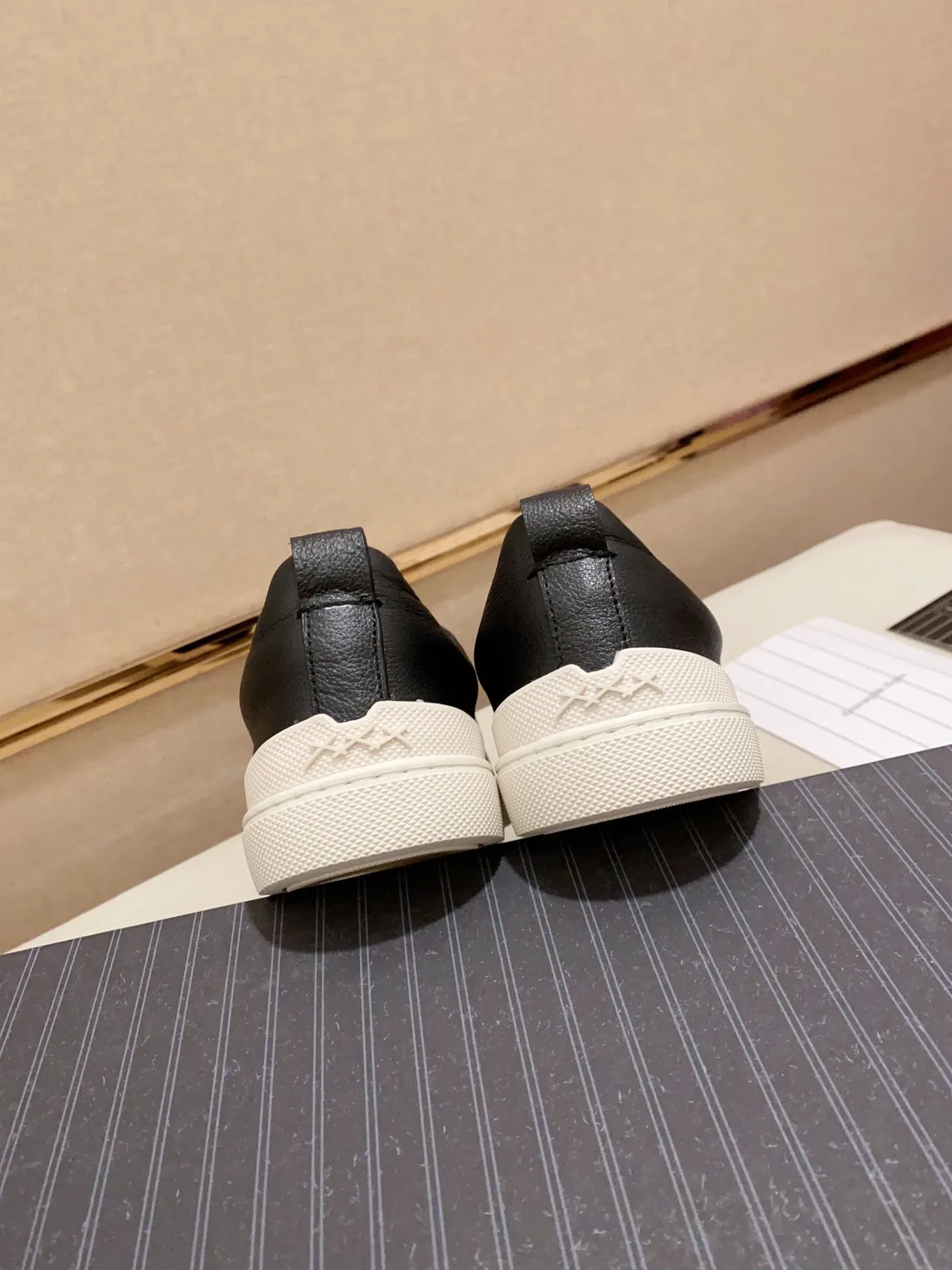 Zegna 双色皮革-麂皮一脚蹬生活方式运动鞋 3