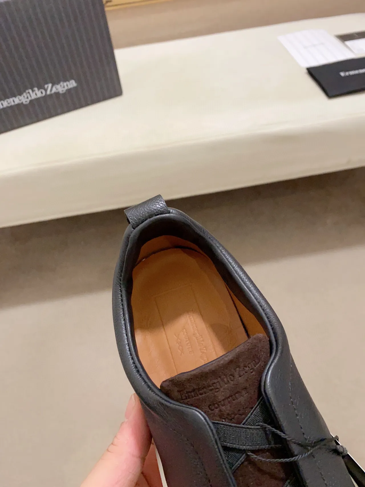 Zegna 双色皮革-麂皮一脚蹬生活方式运动鞋 6