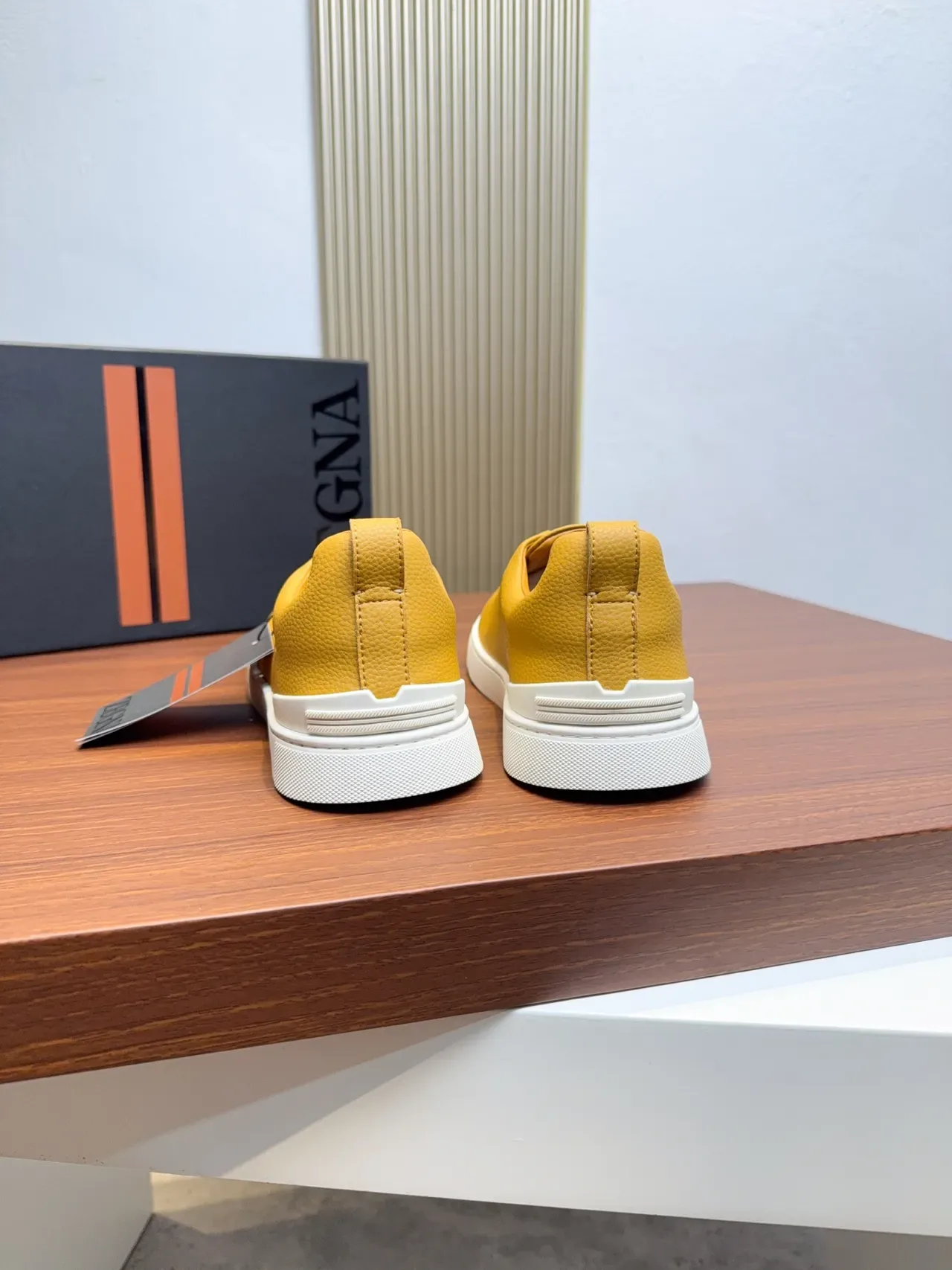 Zegna Sneakers Lifestyle en Cuir Jaune Slip-On 3