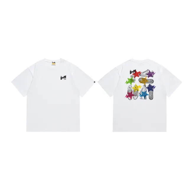 A Bathing Ape BAPE STA 图案印花黑色T恤 4