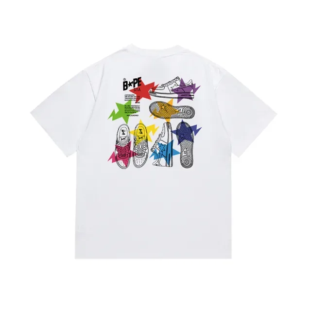 A Bathing Ape BAPE STA 图案印花黑色T恤 5