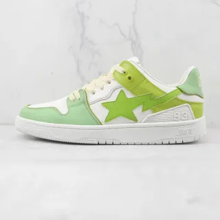 A Bathing Ape BAPE STA أحذية رياضية أخضر ليم وأبيض ستايل