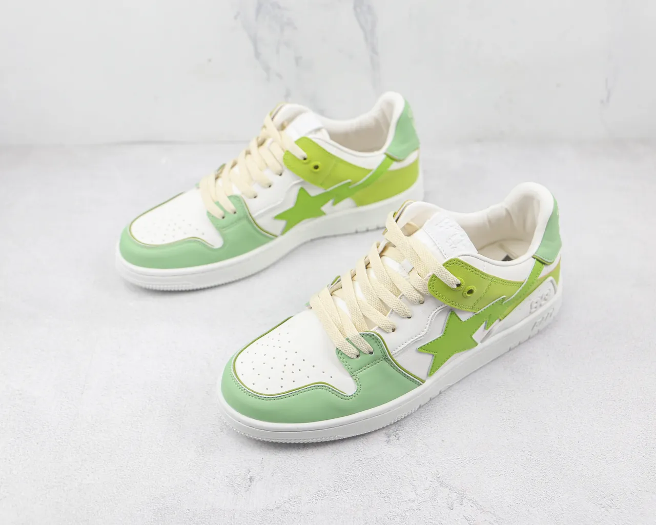 A Bathing Ape BAPE STA Zapatillas Lifestyle Verde Lima y Blanco 4