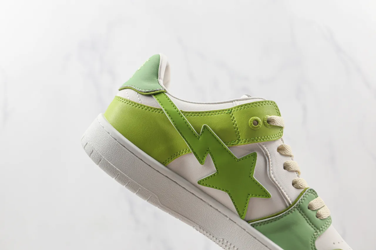 A Bathing Ape BAPE STA Zapatillas Lifestyle Verde Lima y Blanco 5