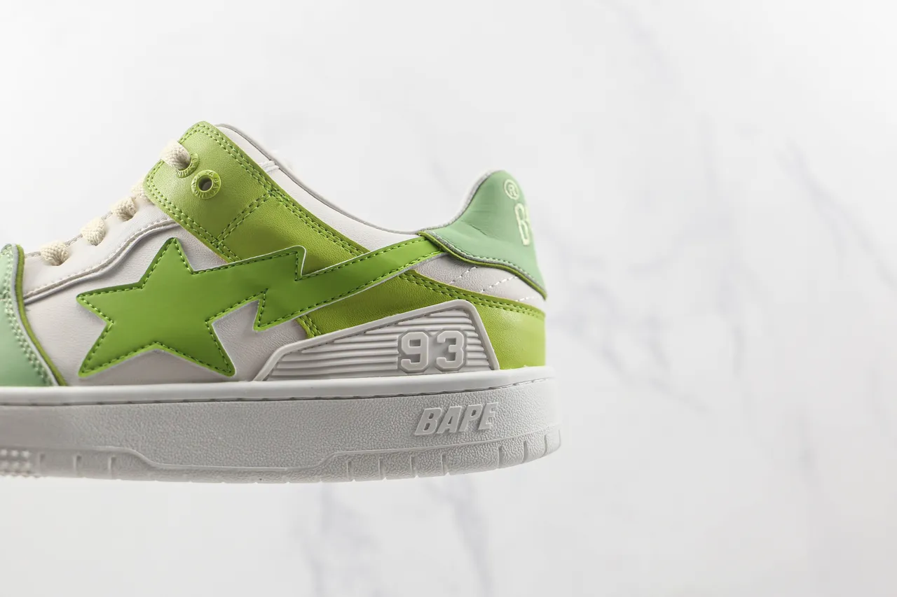 A Bathing Ape BAPE STA Zapatillas Lifestyle Verde Lima y Blanco 7