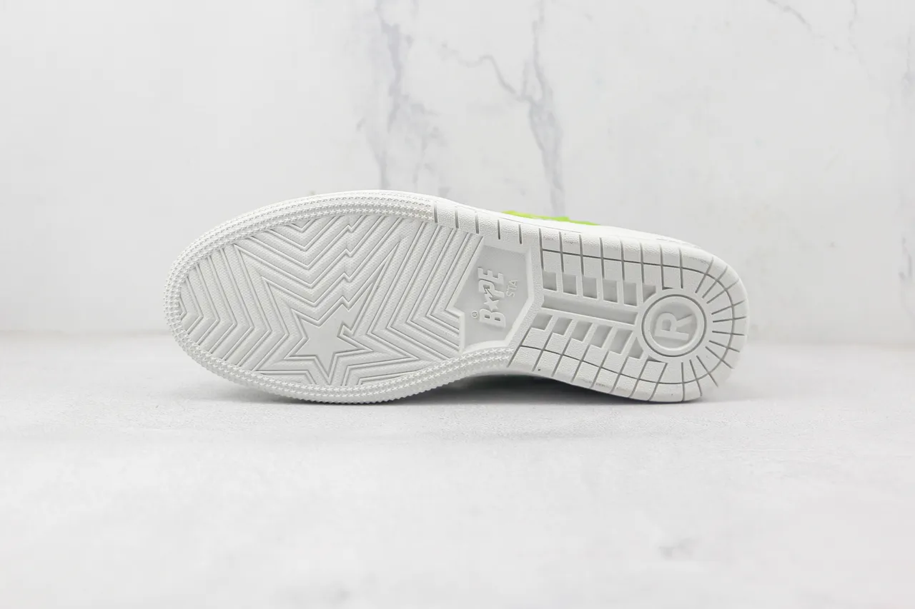 A Bathing Ape BAPE STA Zapatillas Lifestyle Verde Lima y Blanco 8