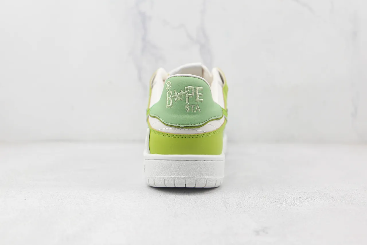 A Bathing Ape BAPE STA Zapatillas Lifestyle Verde Lima y Blanco 9