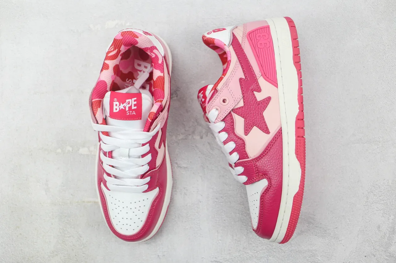 A Bathing Ape BAPE STA Pink Star Lightning Bolt জীবন শৈলী স্নিকার 3