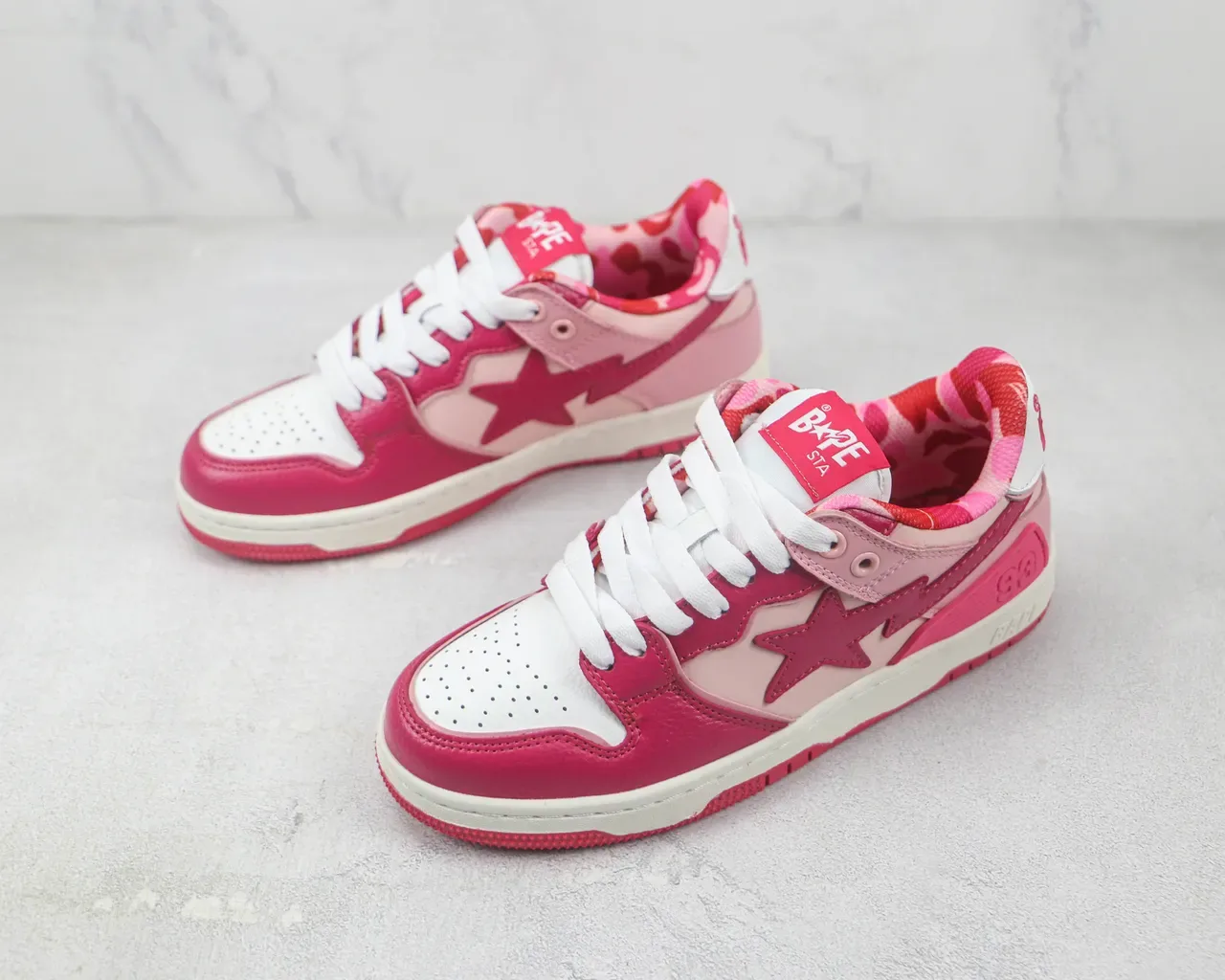 A Bathing Ape BAPE STA Pink Star Lightning Bolt জীবন শৈলী স্নিকার 4