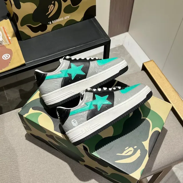 A Bathing Ape BAPE STA turquesa negro gris zapatillas lifestyle 7