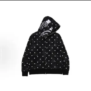 A Bathing Ape Shark Black White Hood ABC Camo Base Hoodie