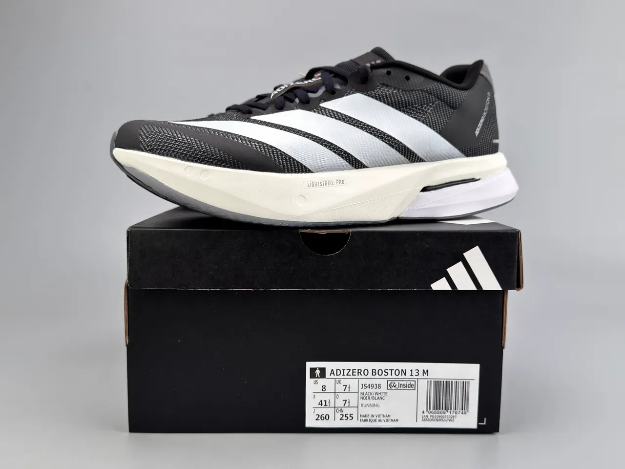Adidas Adizero Boston 13 Chaussures de running noir et blanc 4