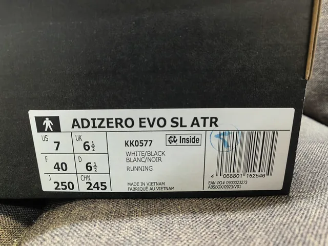Adidas Adizero Evo SL ATR tênis de corrida brancos e pretos 2