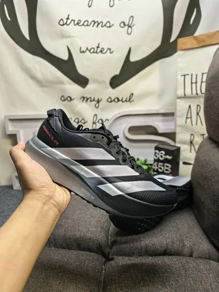 Adidas Adizero SLATR Chaussures de course noires argentées rouges 5