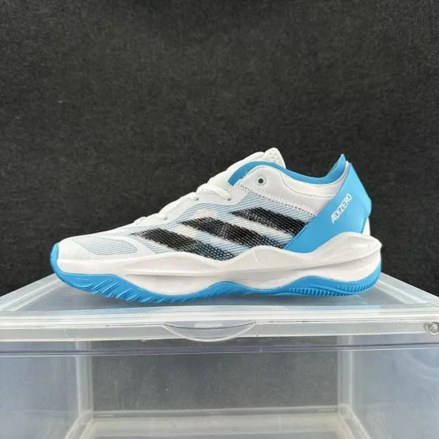 Adidas ADIZERO White Black Blue Zapatos de Baloncesto 2