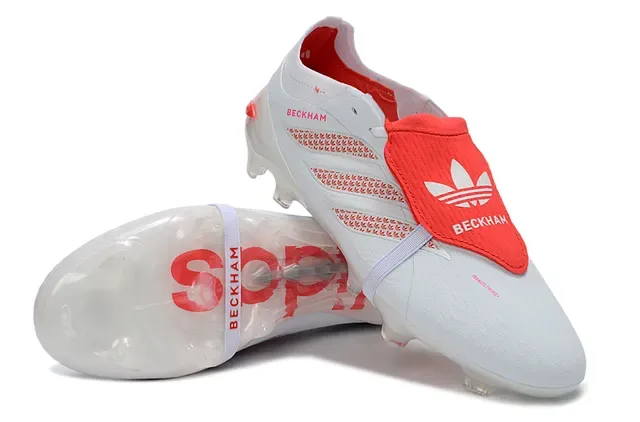 Adidas Beckham X Speedflow White Red Firm-Ground Soccer Shoes 4