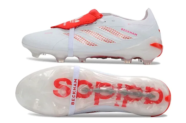 Adidas Beckham X Speedflow White Red Firm-Ground Soccer Shoes 6
