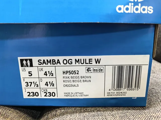 Adidas Bege Rosa Mule Sem Talão com Cadarços na Frente Loafer 2